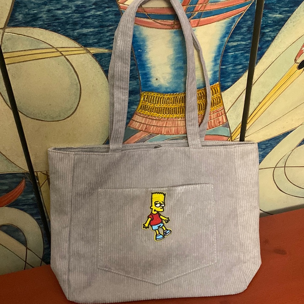 New Corduroy Simpson gray Tote bag